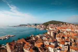 A high angle view of  Split, Dalmatia, Croatia